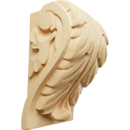 Ekena Millwork 4 1/2"W x 3 3/4"D x 7"H Extra Large Acanthus Leaf Block Corbel, Maple CORW05X04X07BAMA